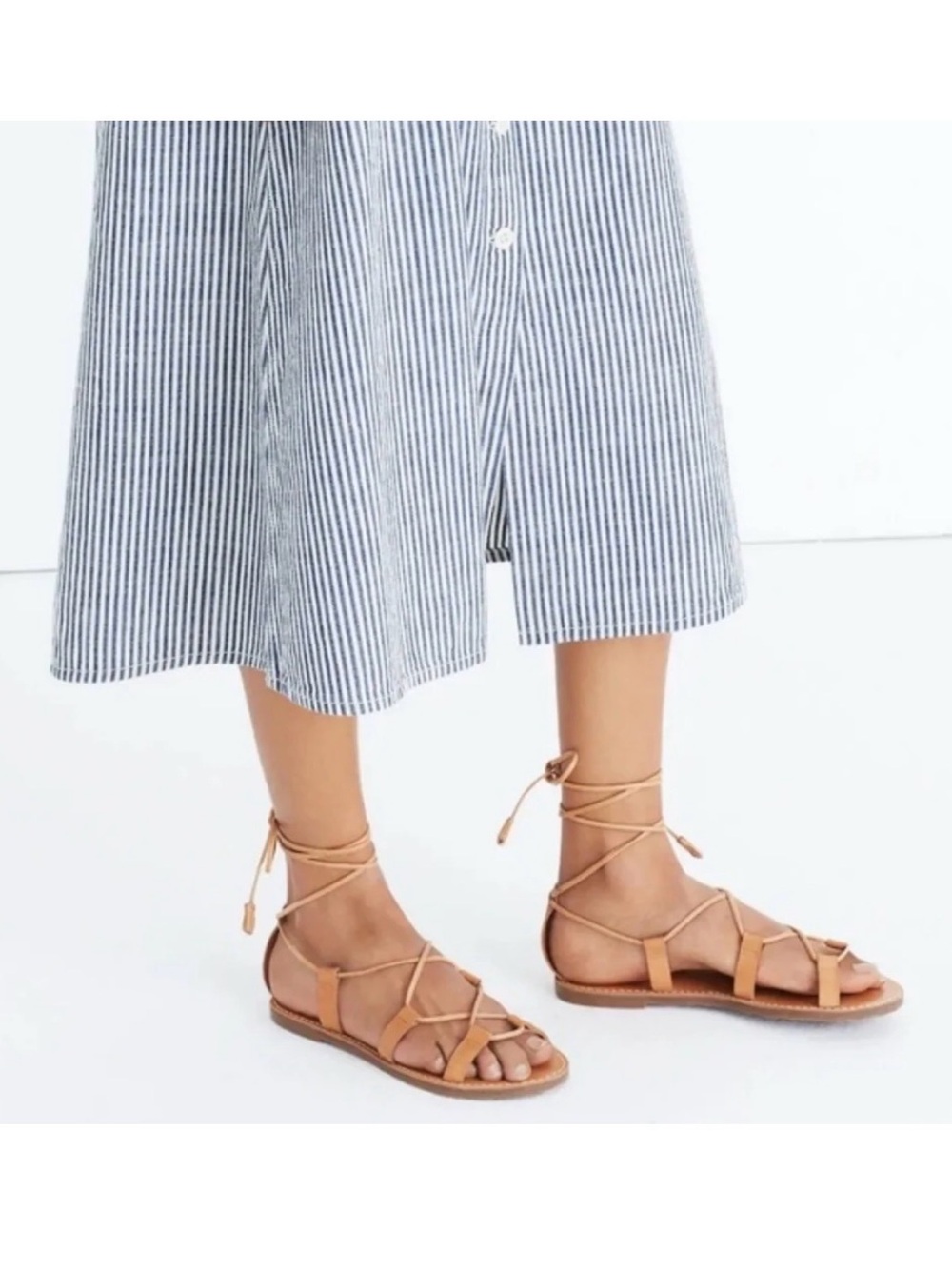 Madewell | The Boardwalk Leather Lace-Up Gladiator Festival Boho Sandals | Sz 7